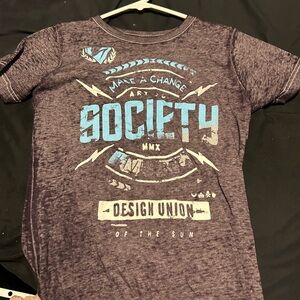 Buckle Society Tee - Purple and Blue